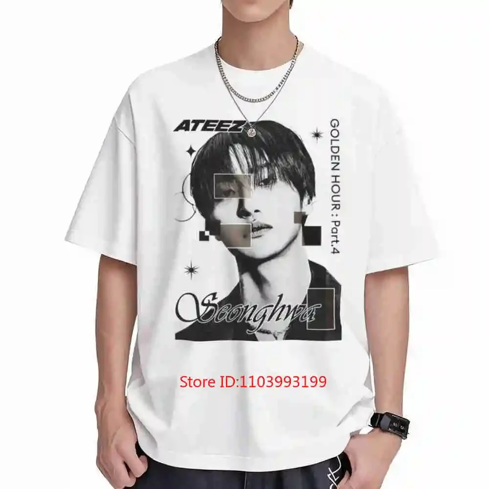 Seonghwa Ateez Golden Hour Part 4 In Your Fantasy World Tour 2026 Short Sleeve Tee 100% Cotton T-Shirt