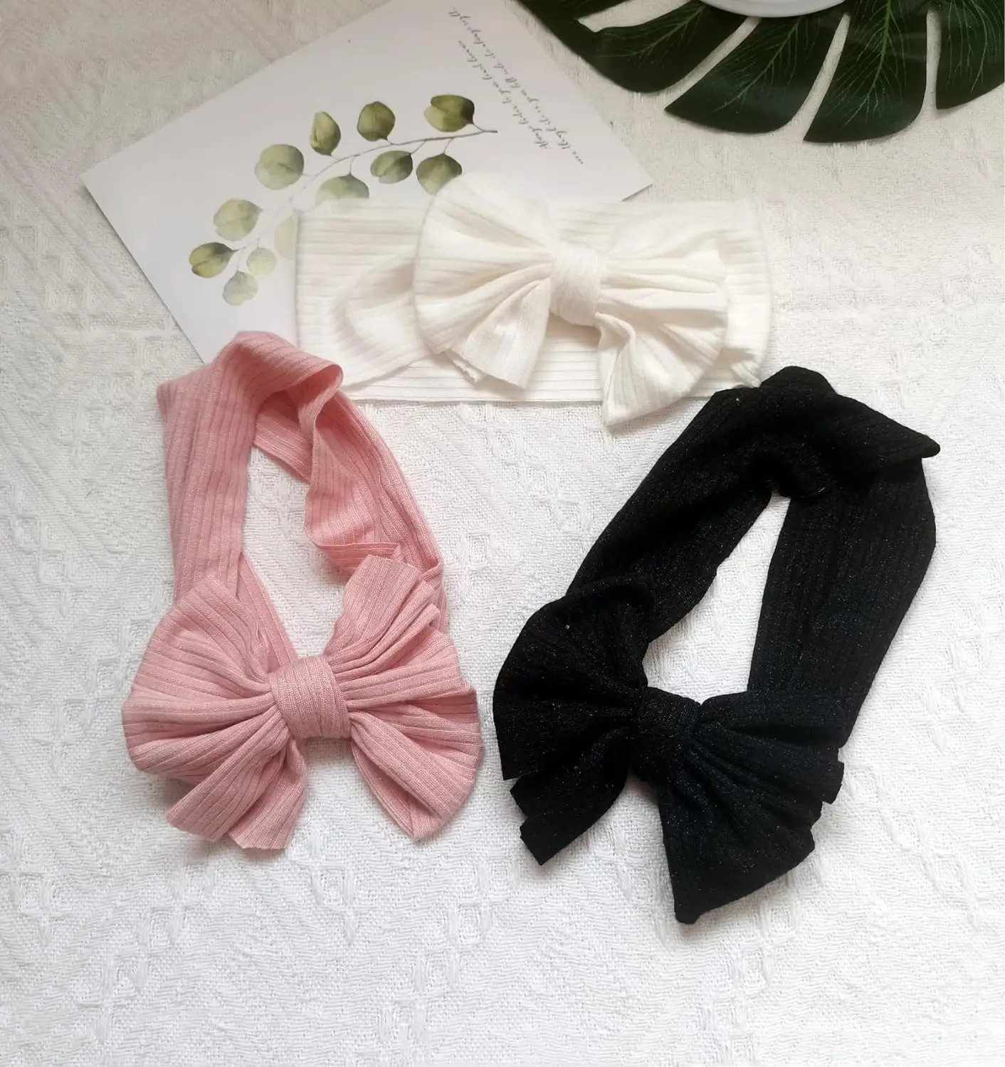 Baby Headband New Girls Baby Nylon Headbands Soft Bowknot Ribbed Hairbands Newborns Toddlers Children Turban Hair Accessories