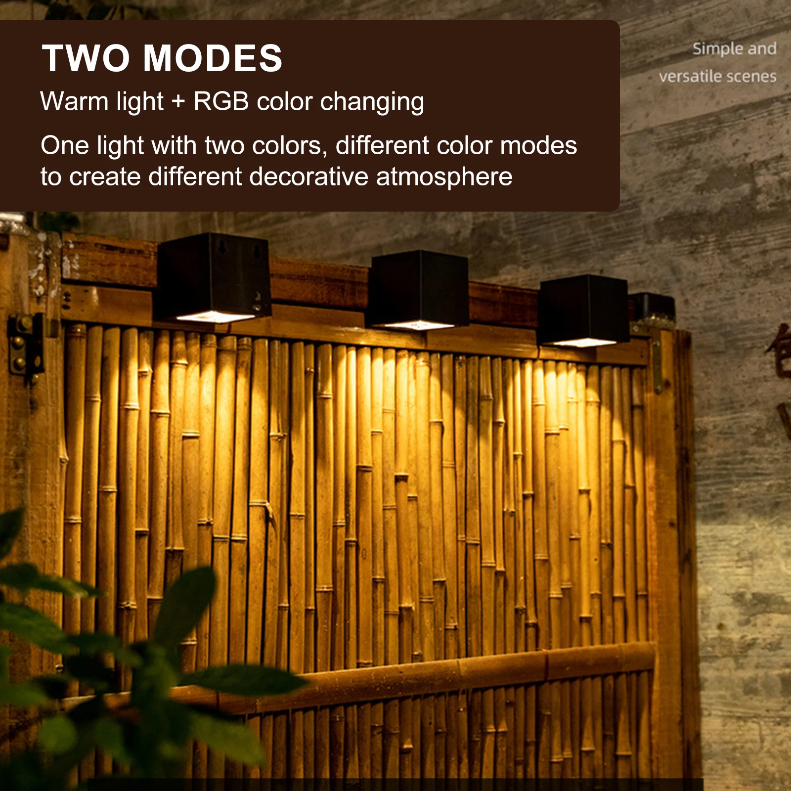 

Настенная лампа на солнечной батарее, внешнее водонепроницаемое освещение, освещение для дома и сада, тёплая фотография и красочная фотолампа