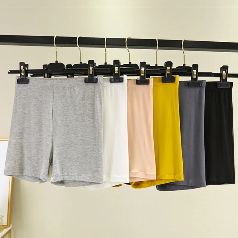 

Modal High-Waist Safety Pants Women's Thin Three-Quarter Length Bottoming Shorts Summer Anti-Light Walking Shorts