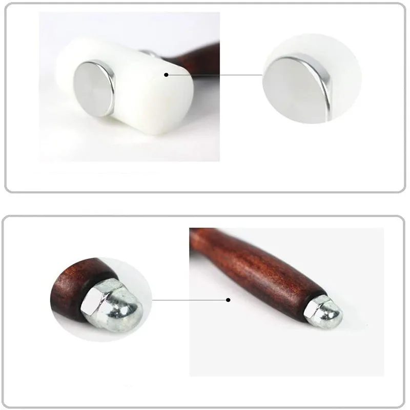 Professional Leather Carve Hammer Nylon Hammers Mallet Wood Handle For Leathercraft Punch Printing Percussion DIY Tool