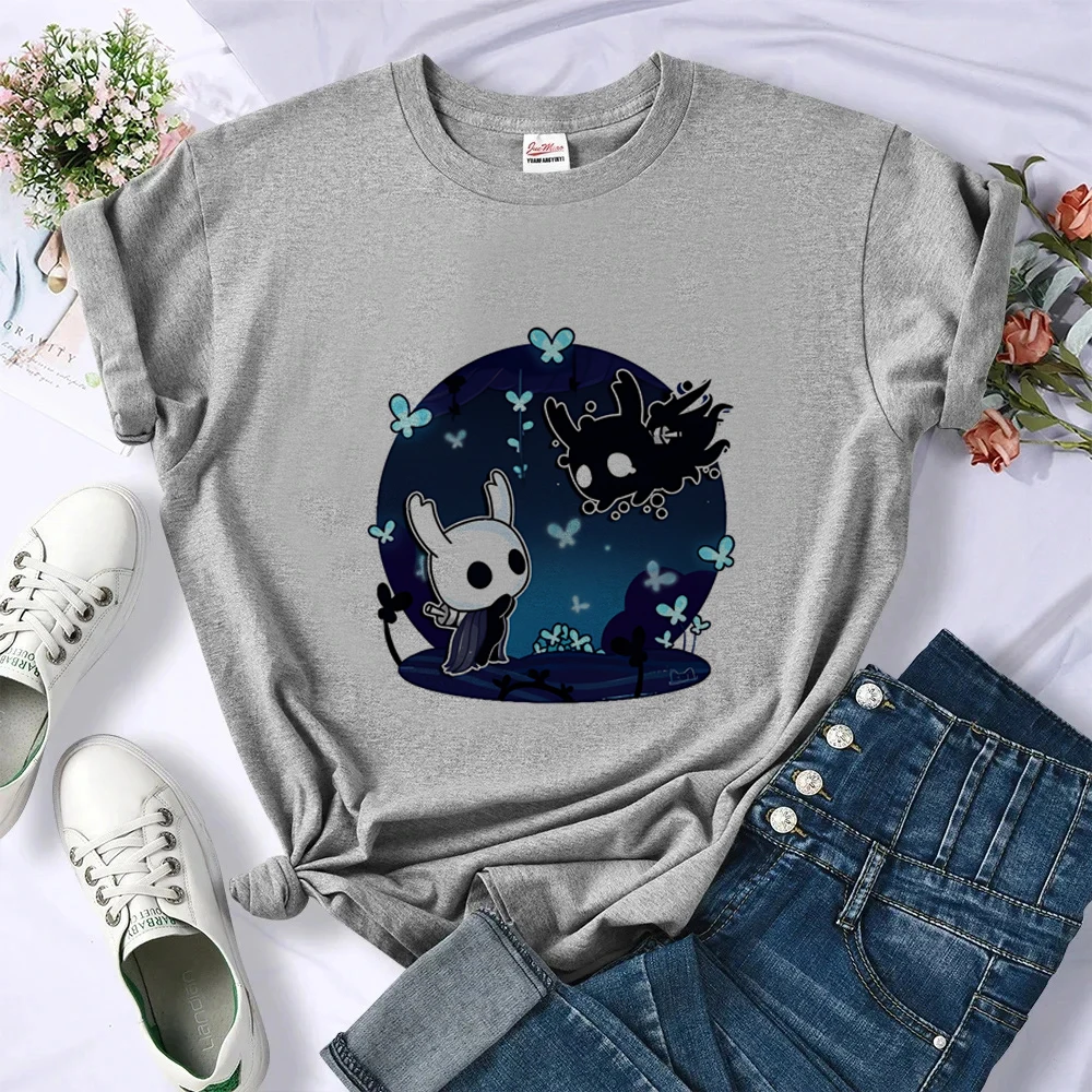 Hollow Knight top tees female 2000s Psychedelic alternative  emo 80s top tees alternative  summer anime