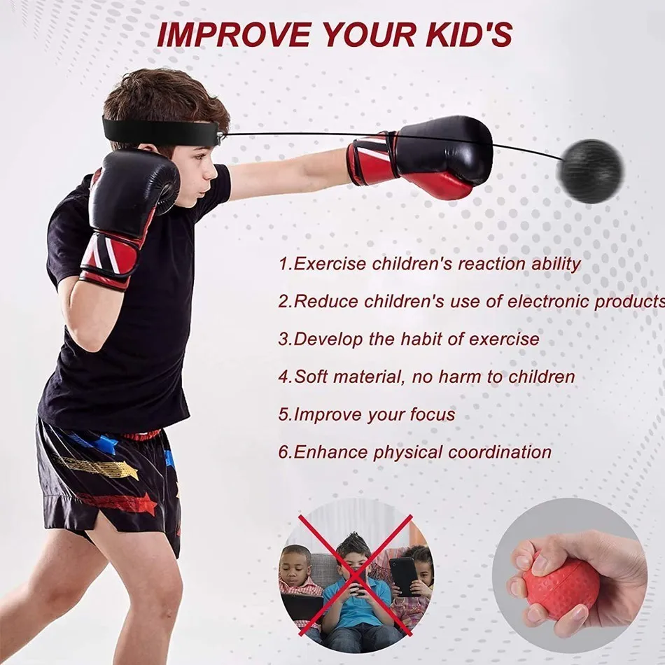 Kick Boxing Reflex Ball with Head Band Fighting Toy Speed Training Punch Ball Muay Exercise Kid Adults Equipment Sports Props