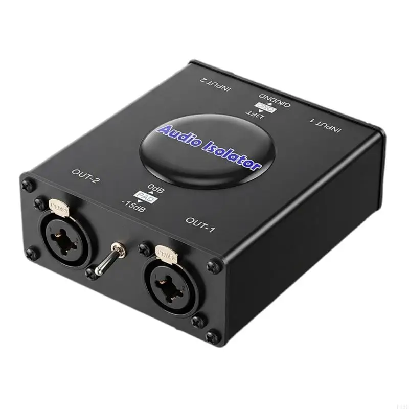 XLR GroundLoop Sound Isolator Double Channel Eliminate Hum Buzzs for Recording Room Mixer Microphones Routing and Live F19E