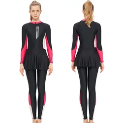 New Diving Training Sunscreen Conservative Body One-piece Swimsuit Women's Professional Diving Suit Long-sleeved Slim Swimsuit