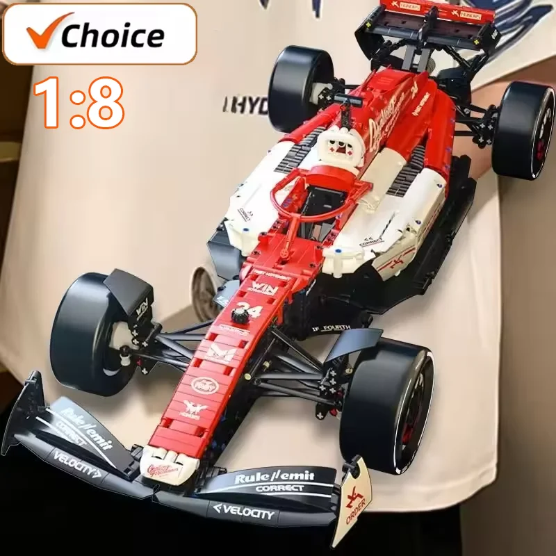 1:8 F1 Race Cars 1700+PCS Building Sets MOC Building Blocks Car Cool Collectible Model Kits DIY Toy Birthday Festive Gift Giving