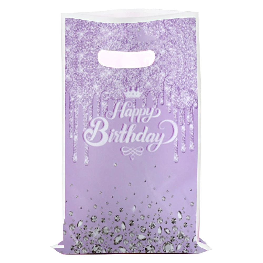 10pcs/lot Diamond Theme Kids Girls Favors Happy Birthday Party Gifts Surprise Candy Bags Decorations Loot Bags