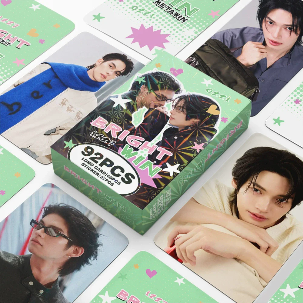 

BRIGHTWIN Thai Drama Stars Photocards 92Pcs Collection Set - Bright & Win Laser LOMO Cards Perfect Gift for Fans
