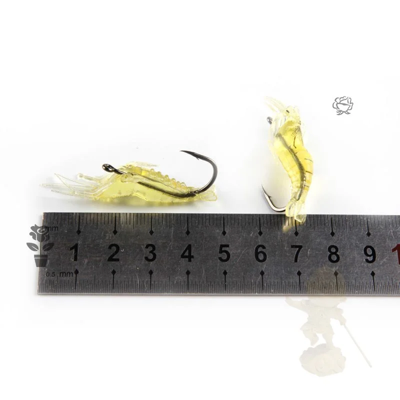 10pcs Soft Shrimp Bait 4cm/1.3g Simulation Prawn Fishing Lures Bass Crank Hook Bait Tackle