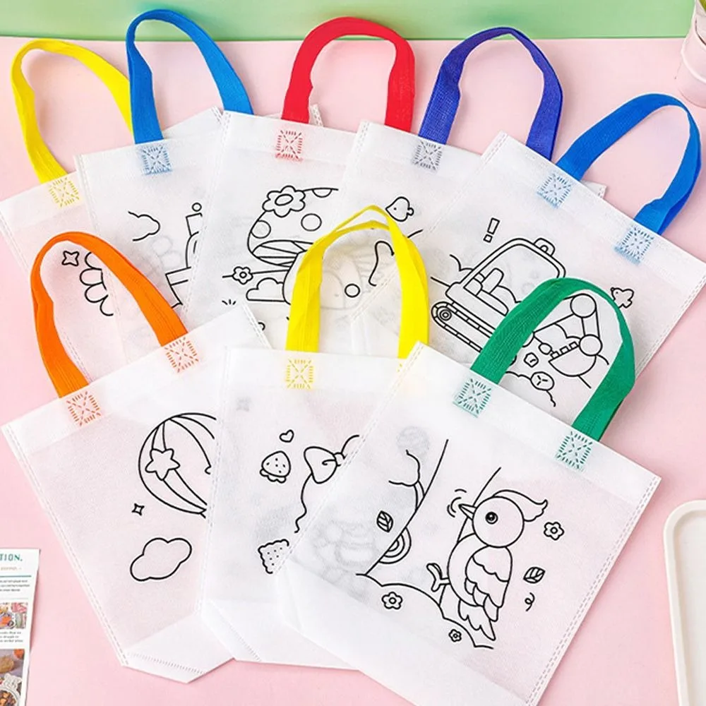 

Double-Sided Graffiti Bag Non-woven Fabric Colored Toys Double Sided Graffiti Bag Handmade Six-color Washable Watercolor Pen