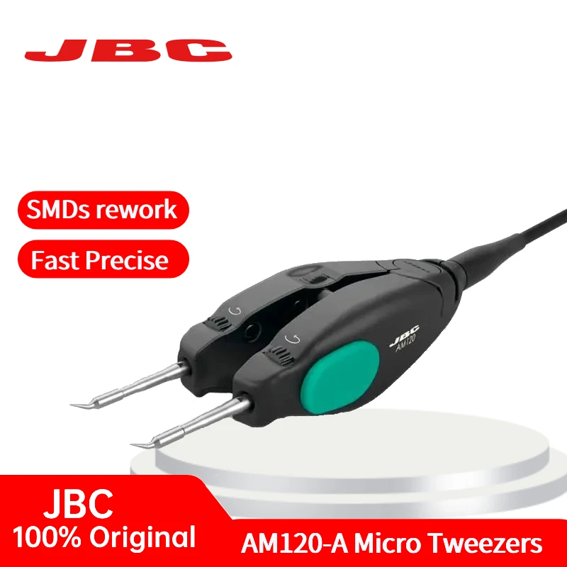 JBC AM120-A Micro Tweezers Fast Precise SMDs Chip SOP PCB Assemblies Fit CP DDE Soldering Station C120 Soldering Iron Series