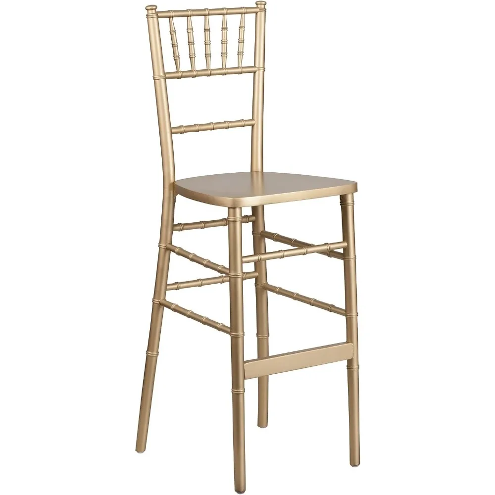2 Pack HERCULES Series Gold Wood Chiavari Barstool