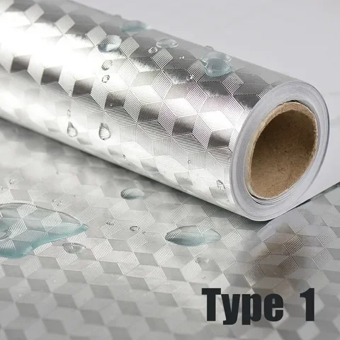 

40W*100L CM Kitchen Wall Stove Aluminum Foil Oil-proof Anti-fouling Self-adhesive Croppable Wall Sticker