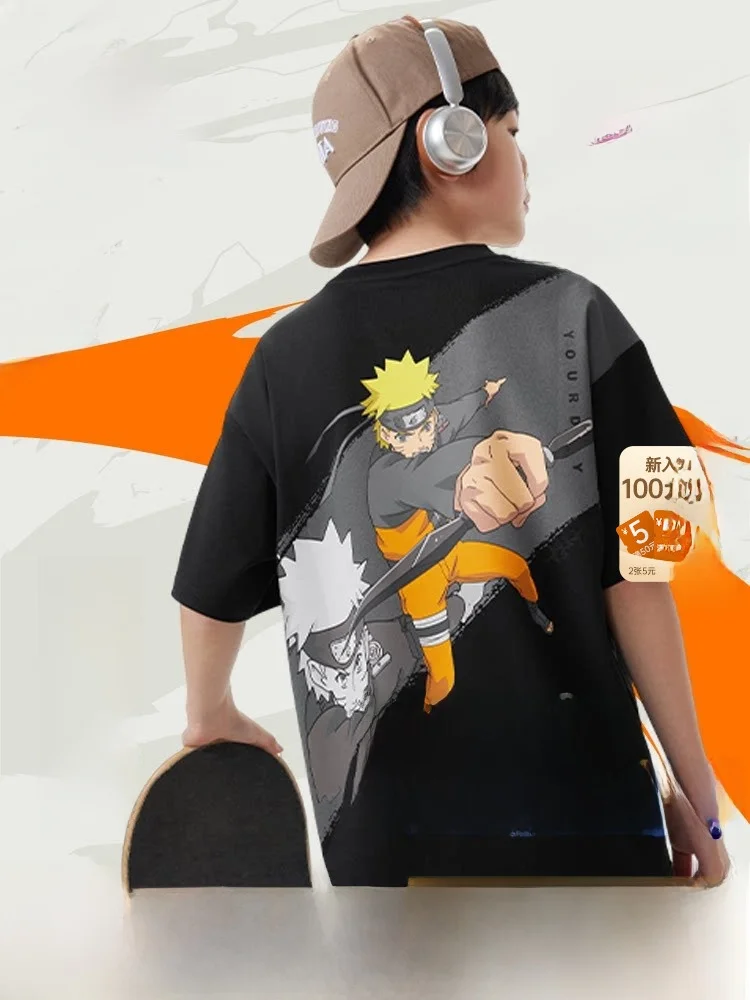 fusion-design-anti-children's-knitted-short-sleeve-shirt-pure-cotton-skin-friendly-male-summer-t-shirt-casual-loose-fit-round