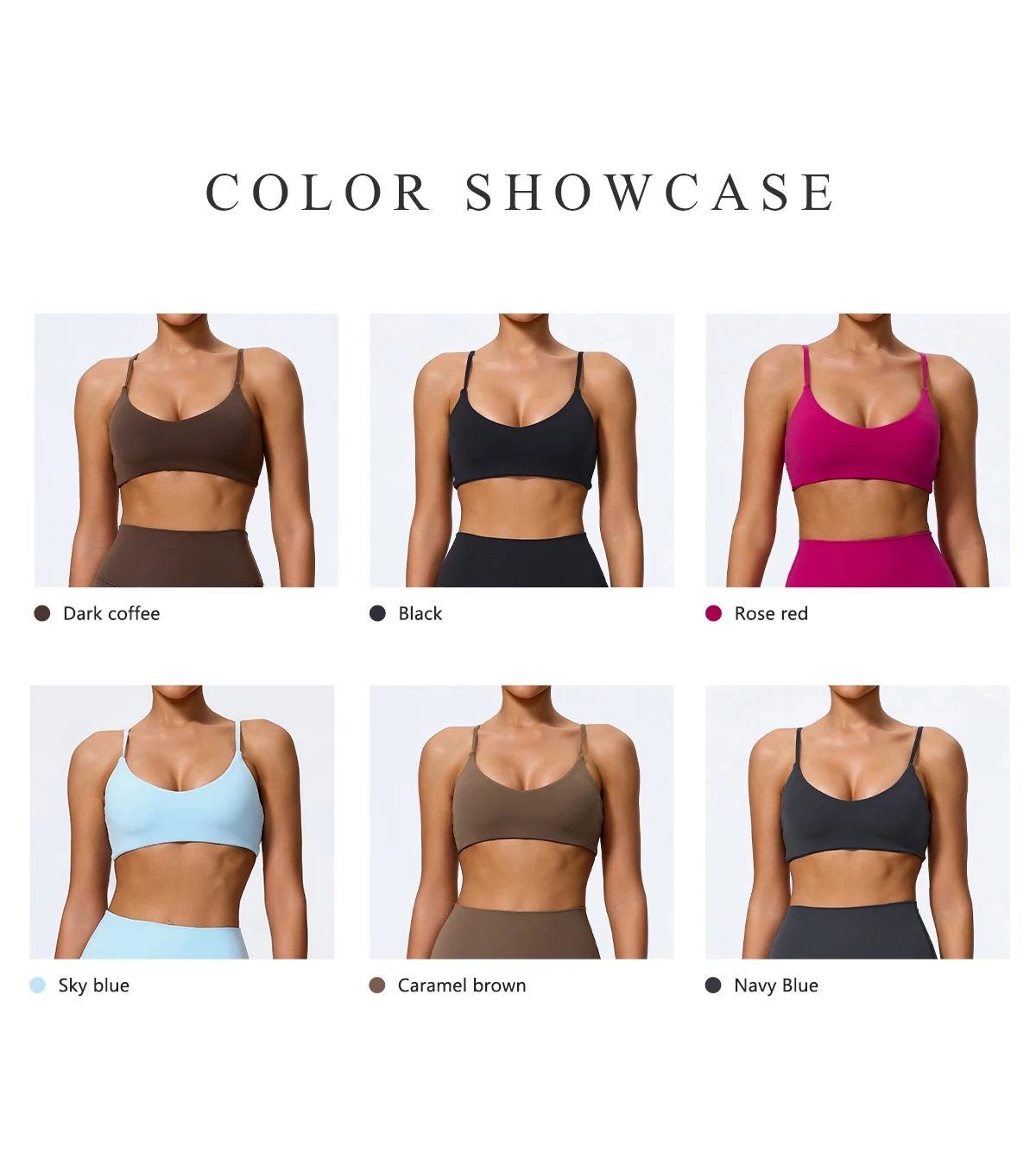 Ctenkevet Sommer Neu Damen U-förmiger Bandeau-Sport-BH für Fitness, Yoga und Workout – Rückenfreies Crop-Top für Frauen – Detail 3