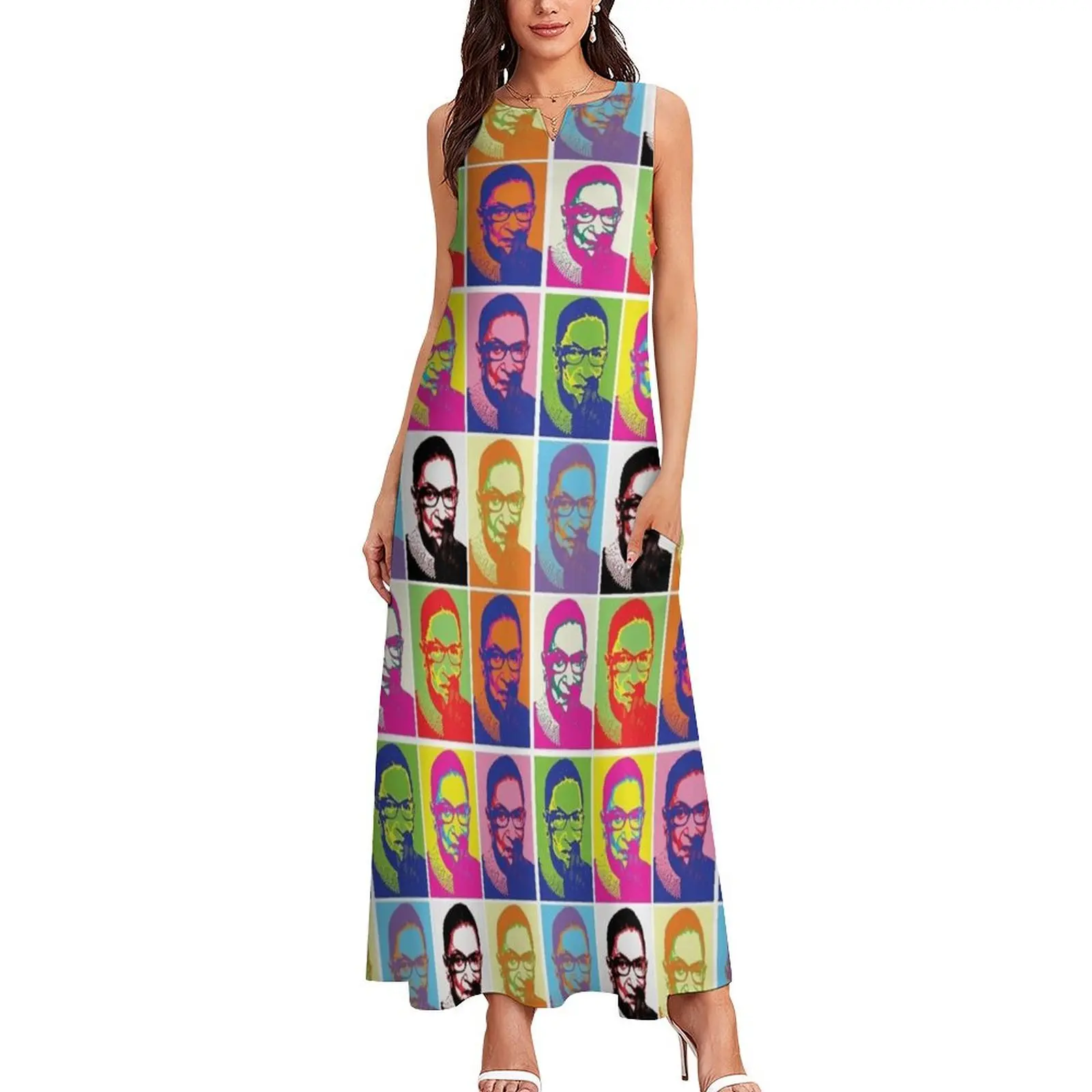 Notorious RBG - Pop Art Blast Long Dress elegant and pretty women's dresses elegant dresses plus sizes dress for woman