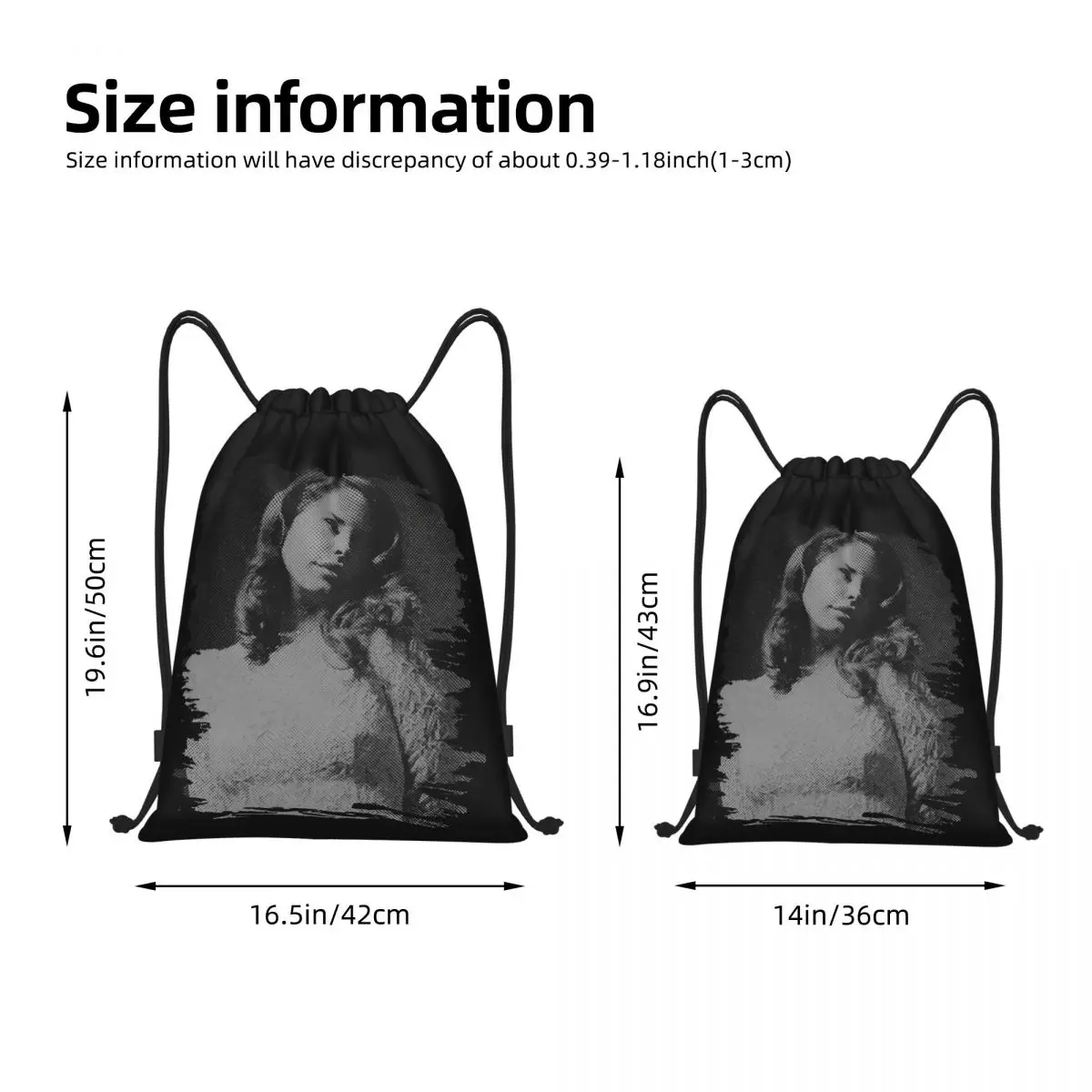 Lana Del Rey Drawstring Backpack Sports Gym Bag Water Resistant Retro Poster String Sackpack for Yoga