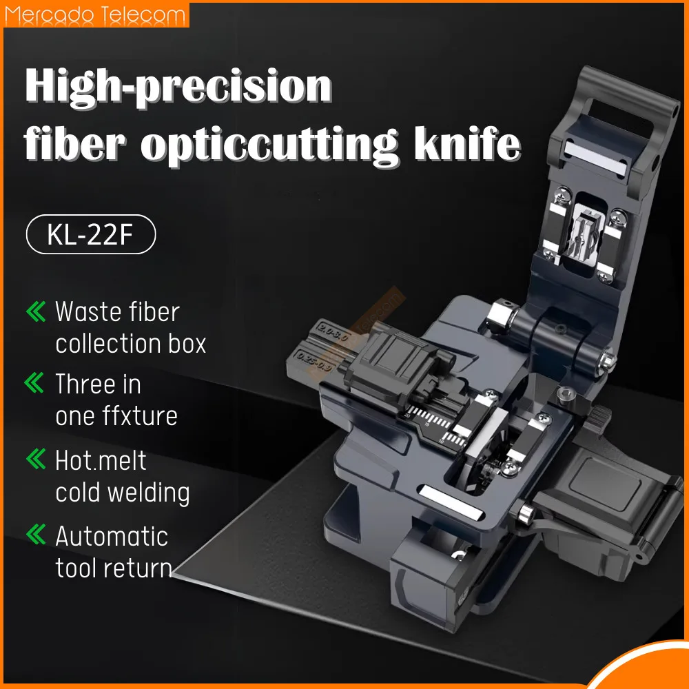 JILONG High Precision KL-22F Hand Held Fiber Cleaver Optical Fiber Cable Cutting Knife Tools 16 Face Blade