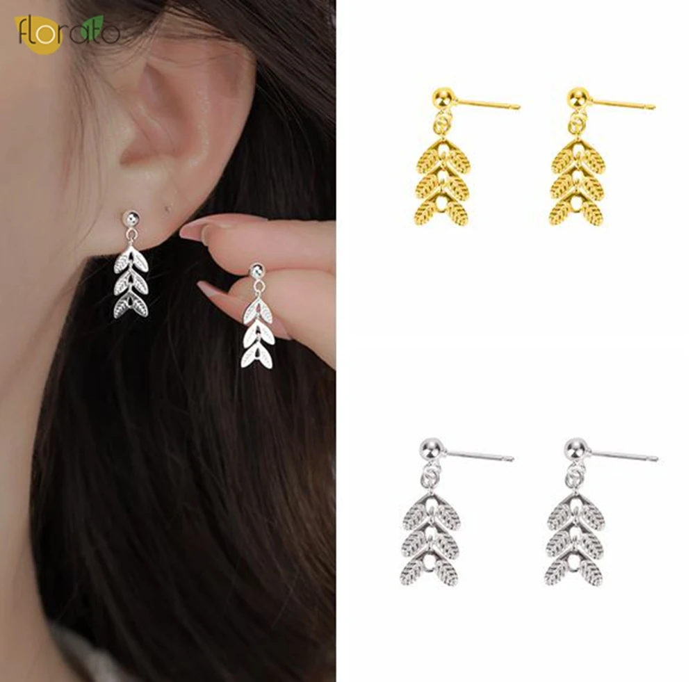 

925 Sterling Silver Ear Needle Fashionable Elegant Hoop Earrings Leaf Tassel Design High-end Women's Earrings Jewelry Gifts