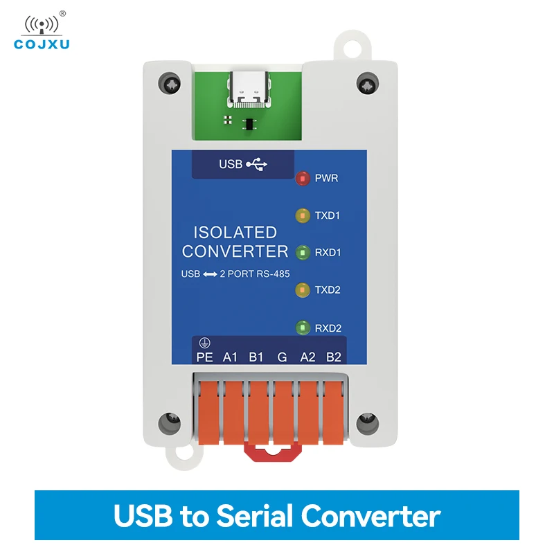 CH342F USB To 2-way RS485 Converter Module Industrial Grade COJXU E810-U21C Type-C High Protection EMC Protection DC4.5~5.5V