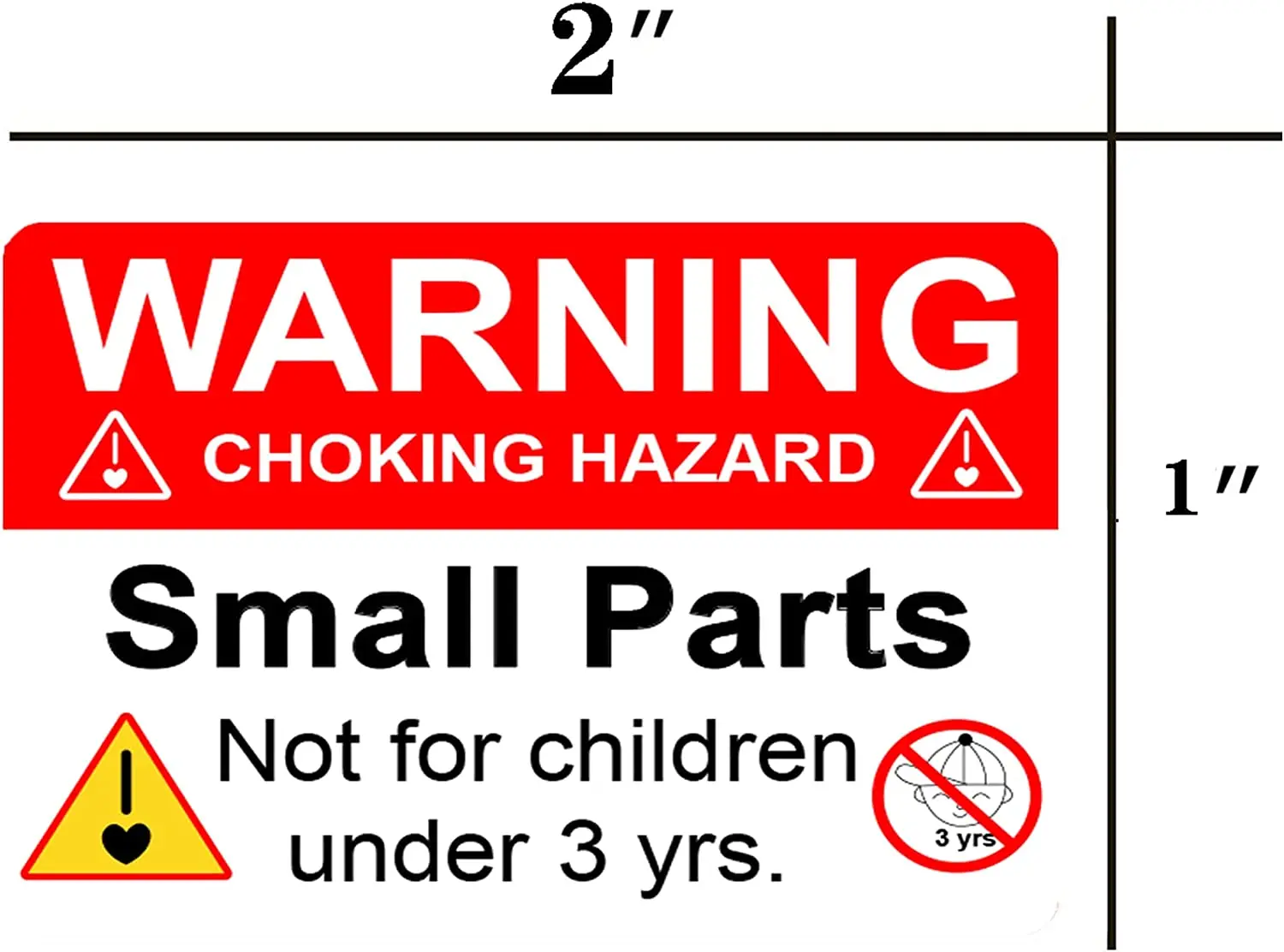 Choking Warning Hazard Labels Red Small Parts Suffocation Warning Stickers Not 1 x 2Inch