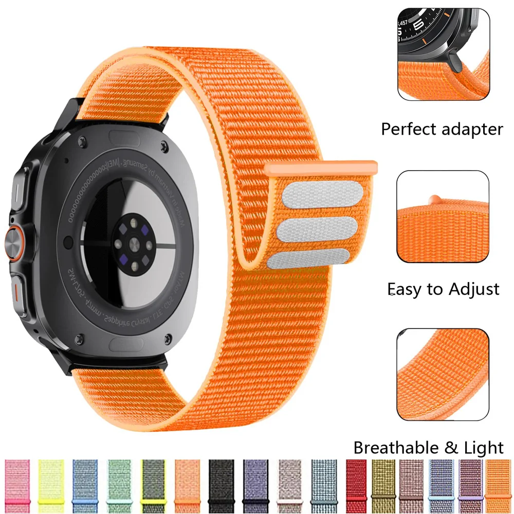 Nylon Loop Strap for Samsung Galaxy Watch 7 Ultra Band 47mm Accessories Sport Replacement Bracelet Galaxy Watch Ultra Wristband