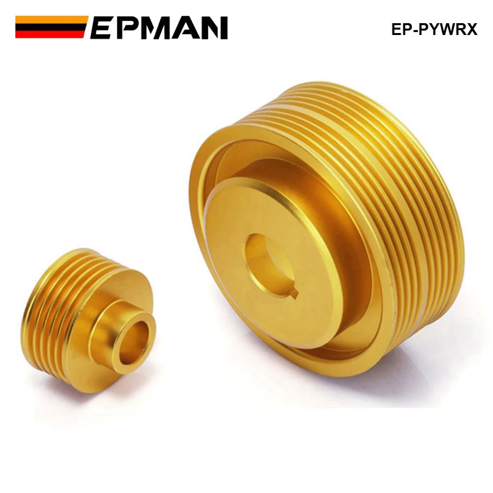 

EPMAN JDM Performance Crank Pulley For Subaru Impreza WRX 7 8 9 2.0L GDB GDA Under Drive Crank Pulley Golden EP-PYWRX