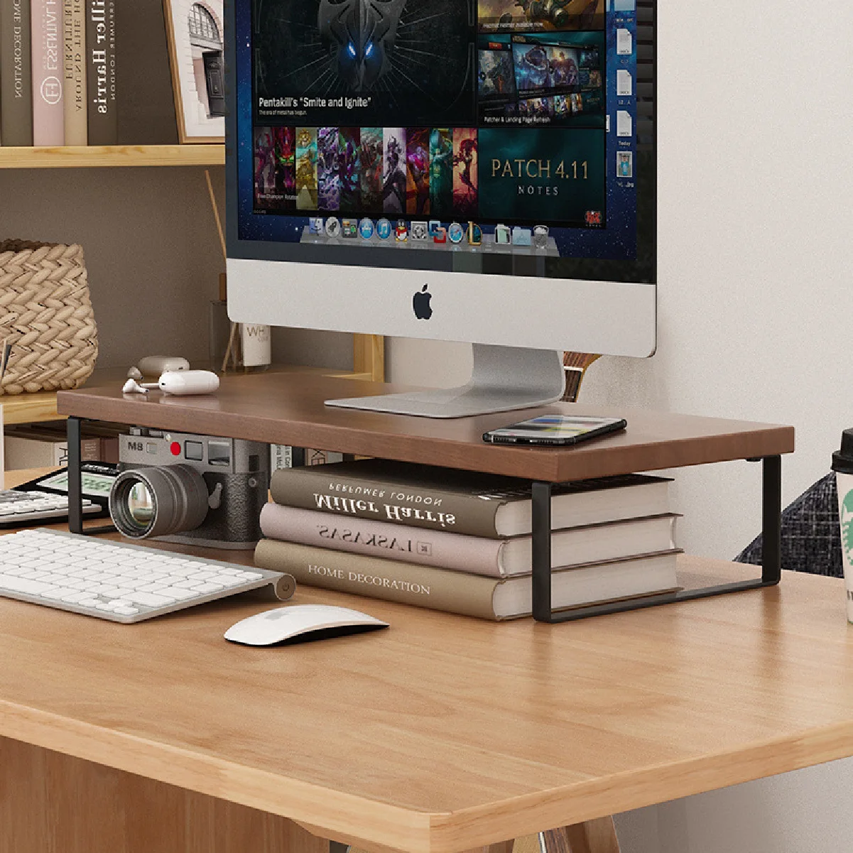 

Подставка-органайзер для монитора на стол, эргономичная подставка для компьютерного монитора с отсеком для хранения, настольная подставка для ПК, регулируемая по высоте, модель B