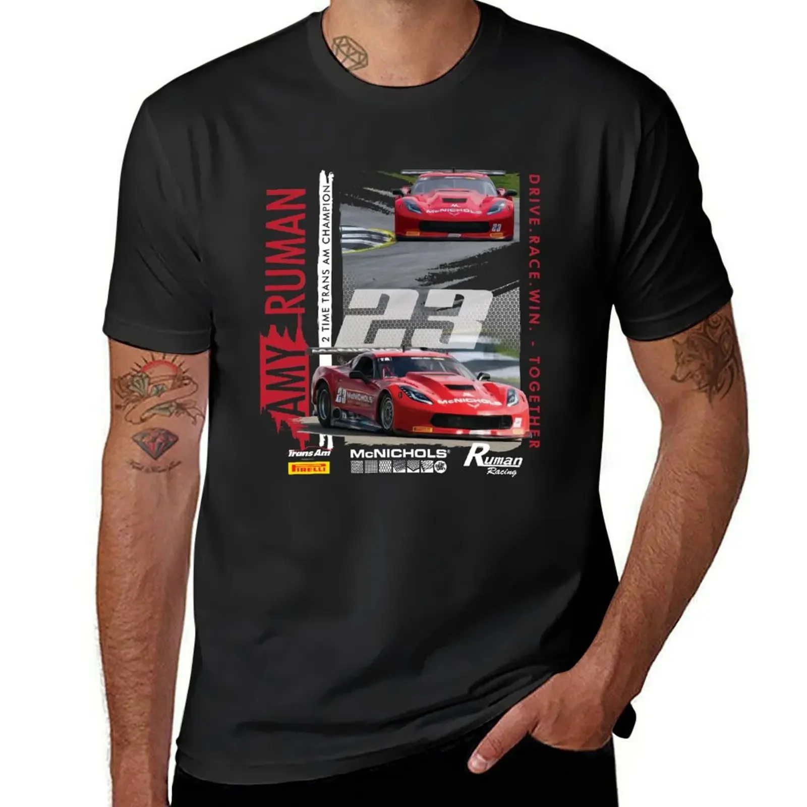 Ruman/McNichols Racing Design T-Shirt cute clothes mens shirts graphic tee