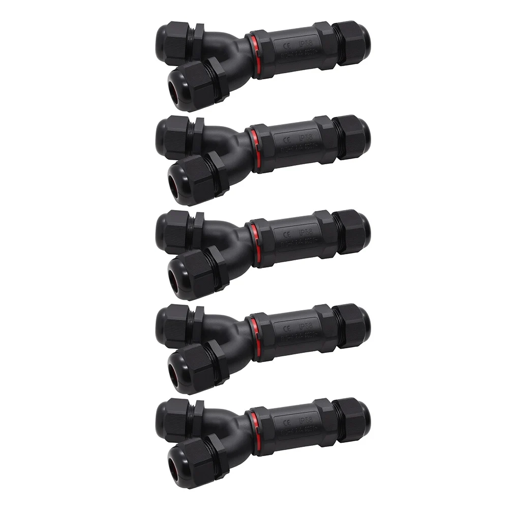 5pcs Y-type Waterproof Aviation Socket Connector For Outdoor Lighting System Accessories Easy Installation