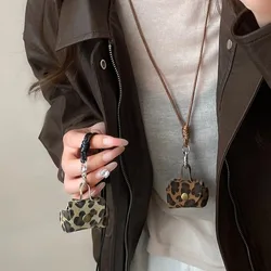 New Small and Cute Leather Coin Purse Pendant Necklace Sweater Chain Long Storage Bag Women's Headphone Cover Accessories