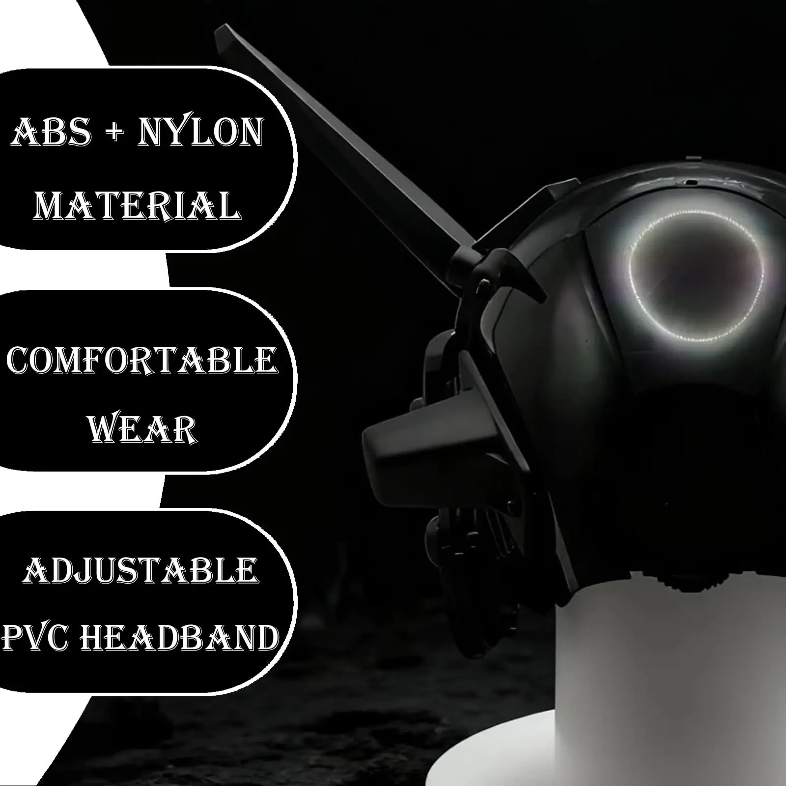 Mechanical Illuminated Cyberpunk Helmet, Multifunctional Outdoor Tactical Helmet, Protective Headgear for Partie Role Play