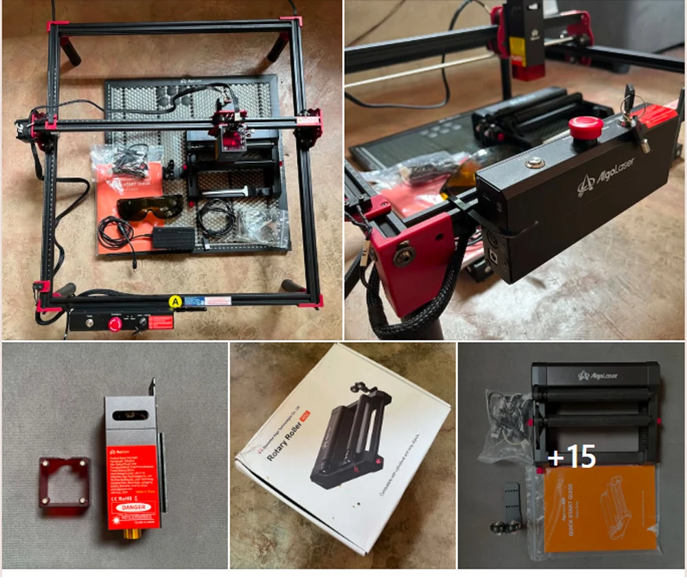 AlgoLaser Laser Engraver 2W 5W 10W 20W Output Laser Cutter Engraver for Wood and Metal /Emergency Stop Flame & Gyro Detectio