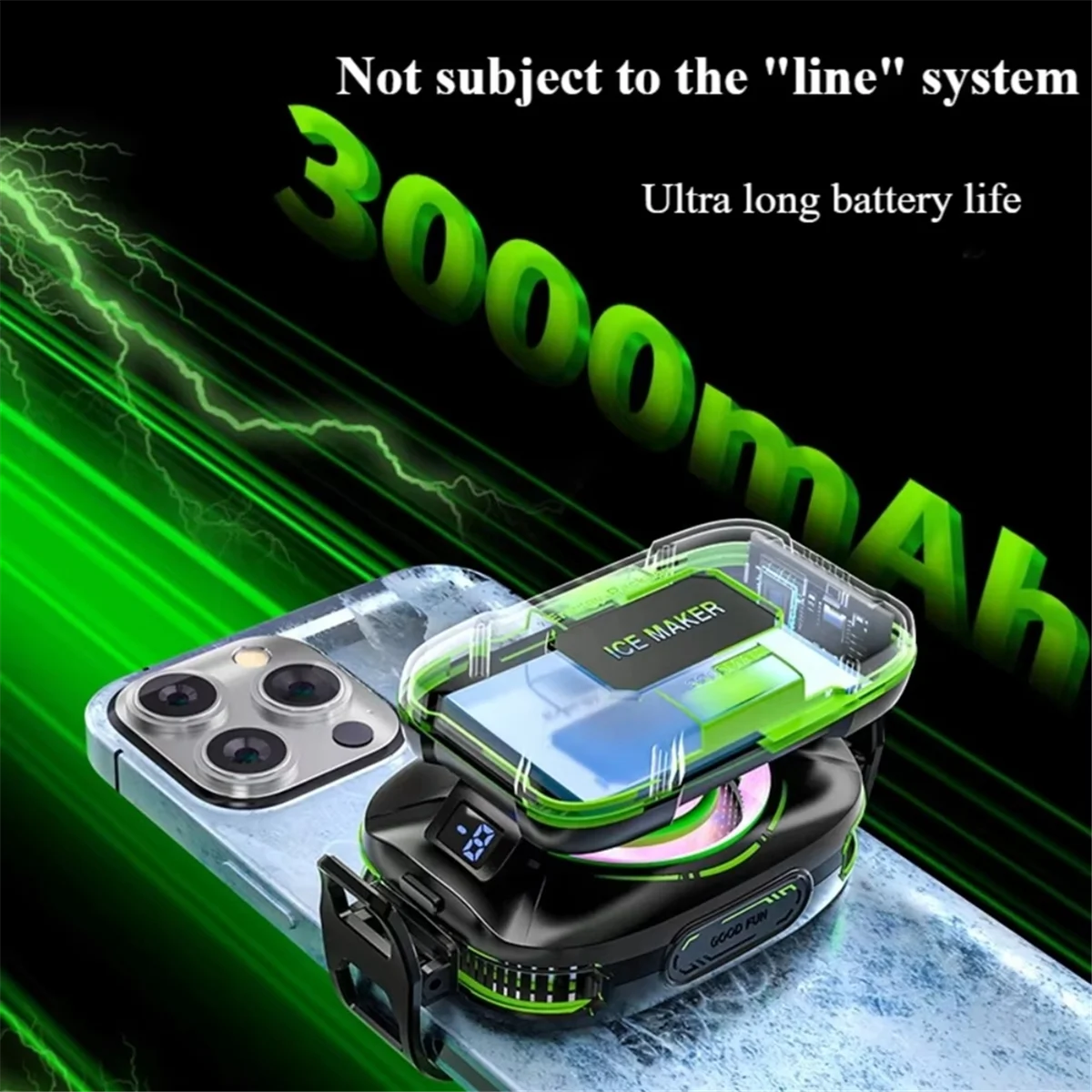 

ABNJ Mobile Phone Cooler JS85 Semiconductor Cooling Freeze Radiator Device Magnetic Suction Wireless Mute Built-in Battery