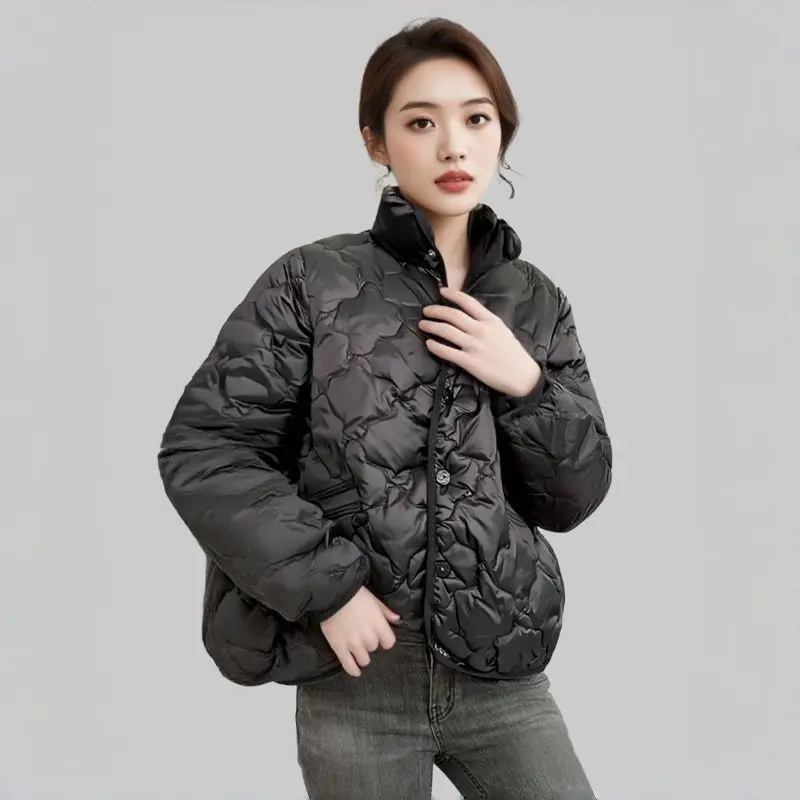 

Autumn and Winter Women's Down Jacket Slim Fit Commuting Stand Collar Short Jacket