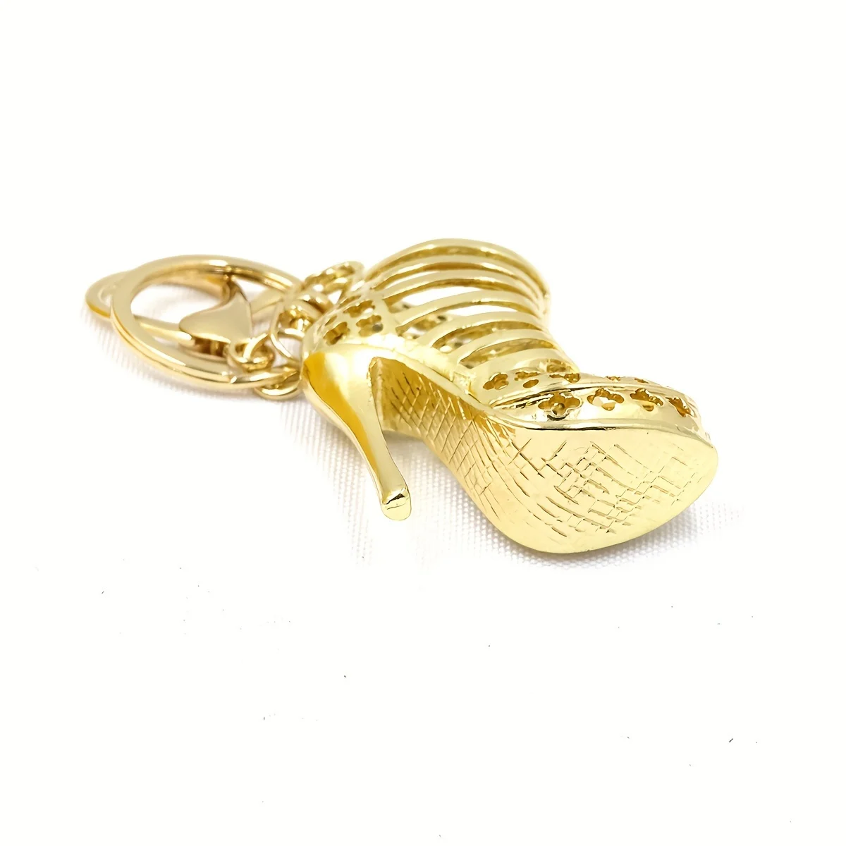Chic Rhinestone High Heel Keychain - Alloy Metal, Lobster Clasp, Perfect for Bags & Car Decor, Ideal Valentine's Gift