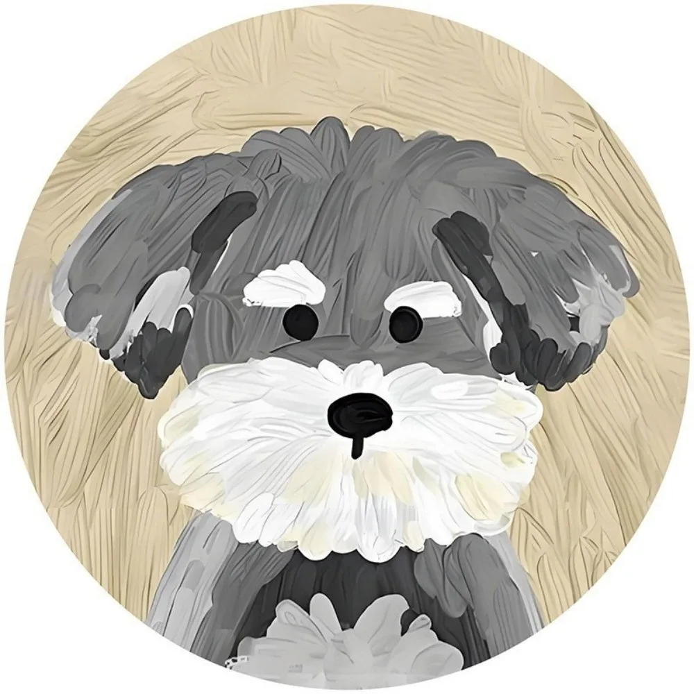 4/6pcs Puppy Designs Round Wooden Drink Coaster Heat-Resistant Non-Slip Cat Coaster Waterproof Bow Coffee Cup Mat For Desk