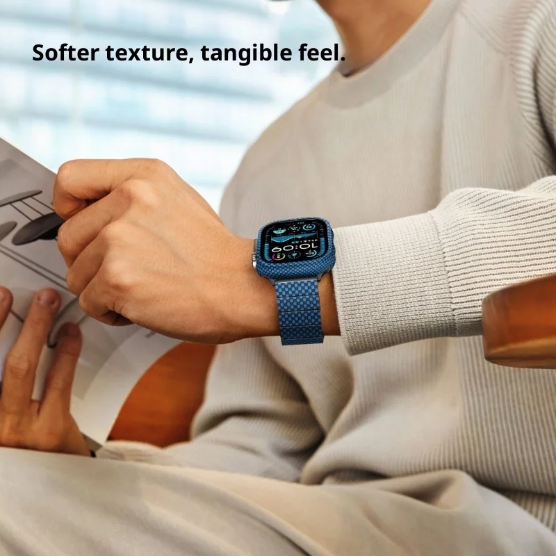 حافظة بمقبض PITAKA Kevlar 600D Sunset Moon Rise لساعة Ultra2/S11/10/9 حافظة واقية خفيفة الوزن مضادة للسقوط 42/46/49 مللي متر