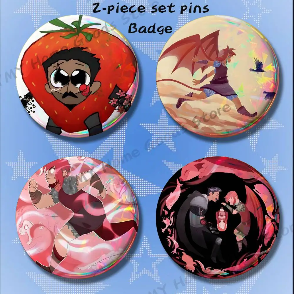 I'm NOT a Monster Ballister Nimona Brooches for Backpack Accessories 25 32 44 58 75mm Round 2-piece set Free Mix