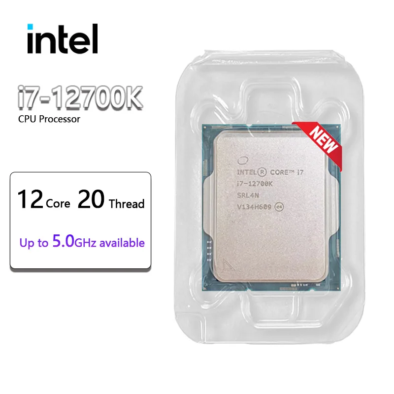 Intel Core i7-12700K i7 12700K 3.6 GHz Twelve-Core Twenty-Thread CPU  10NM L3=25M 125W LGA 1700 New but without fan