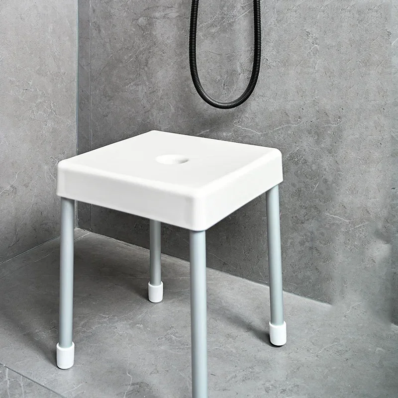 Lightweight Aluminum Shower Stool Waterproof Non Slip Folding Bathroom Step Stool for Elderly and Foot Washing