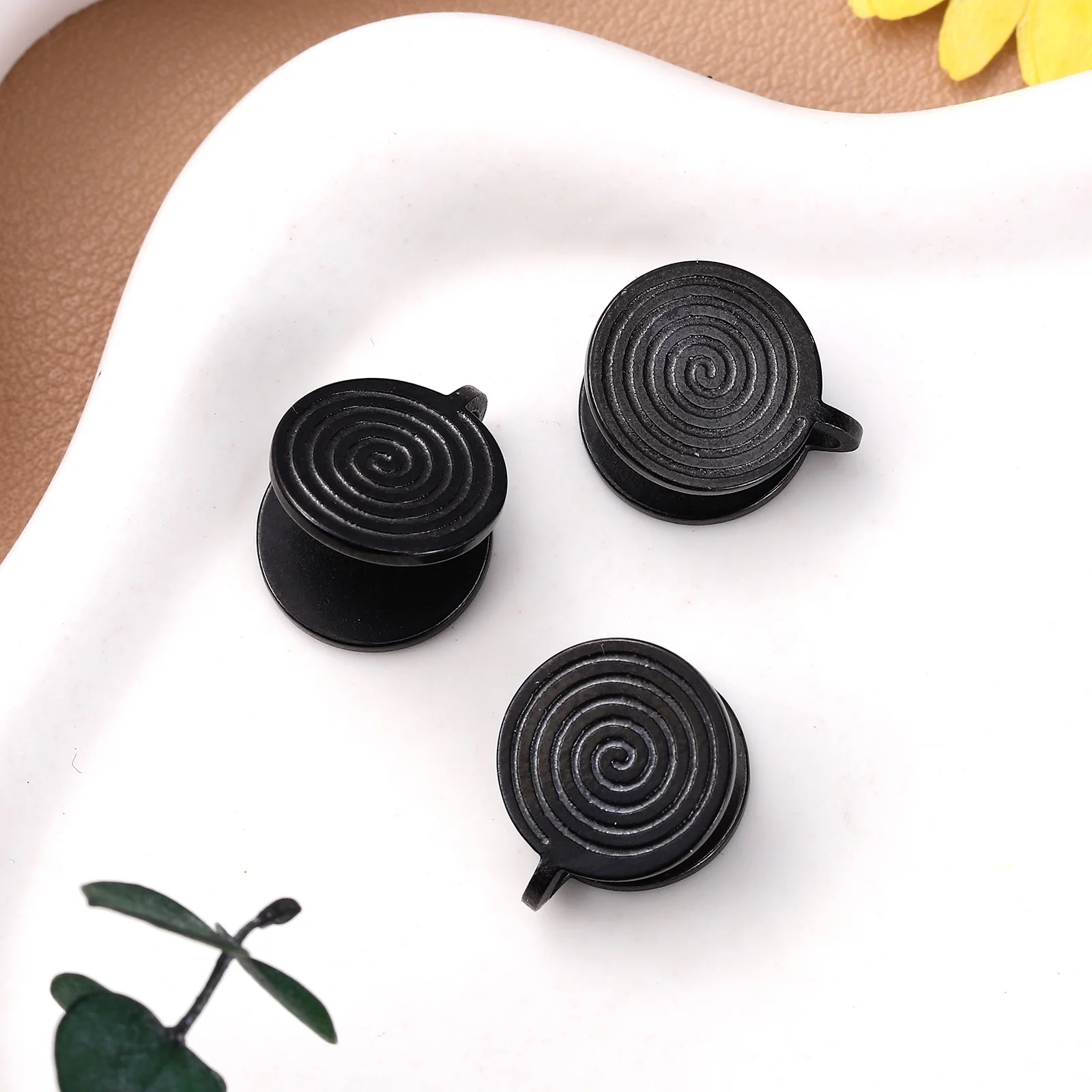 Klip anting tidak menusuk, perhiasan Punk untuk pria wanita, anting-anting tekanan Stainless Steel, klip telinga Spiral, 3 pasang