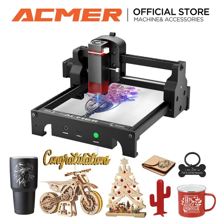 

ACMER S1 3,5 Вт мини портативный лазерный гравер 3D-принтер DIY инструмент логотип для различных материалов лазерный резак с ЧПУ