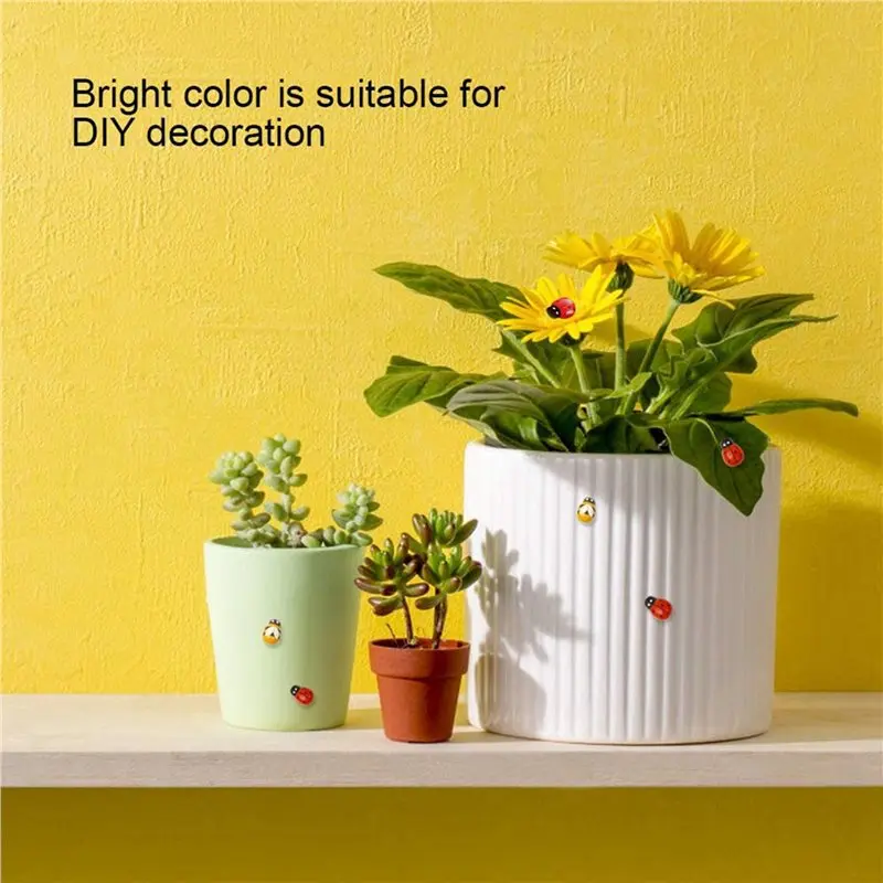 ABXF-1000Pcs Wooden Bees Ladybugs, Wooden Bumble Bees & Ladybugs For Crafts Scrapbooking DIY Party Decoration - view 4