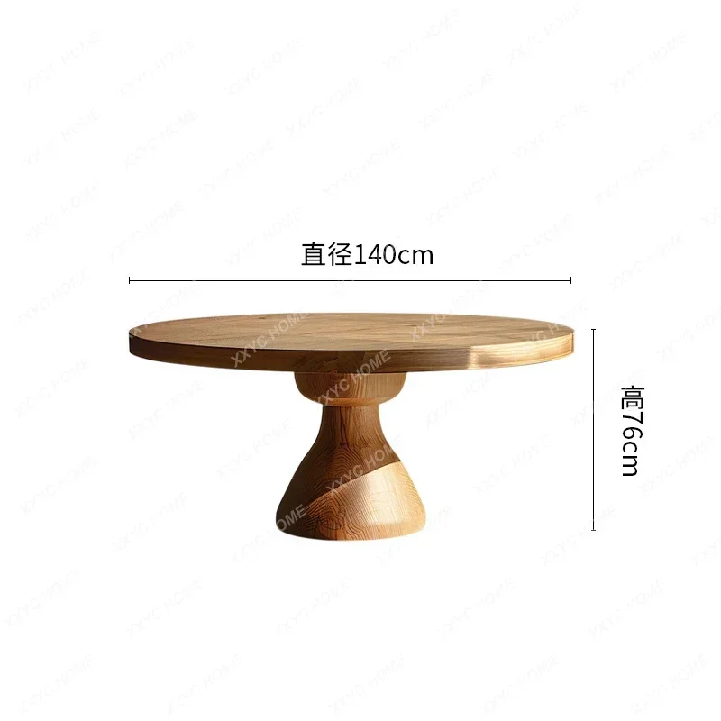 X36 Minimalist Solid Wood Dining Table Wabi Wind Log Design Household Round Eating Table Personalized Retro Bed And Breakfast