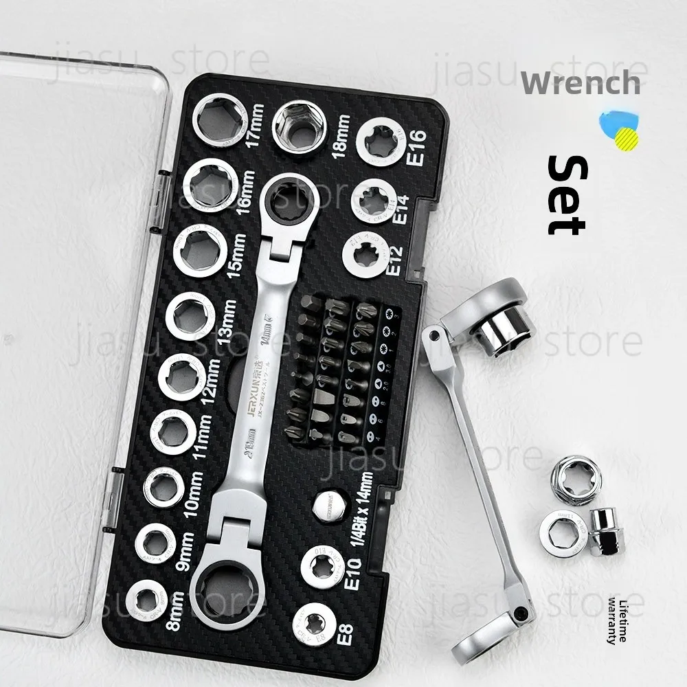 

Ratcheting Socket Wrench Set Double-headed Screwdriver Tire Spanner Auto Repair Tools