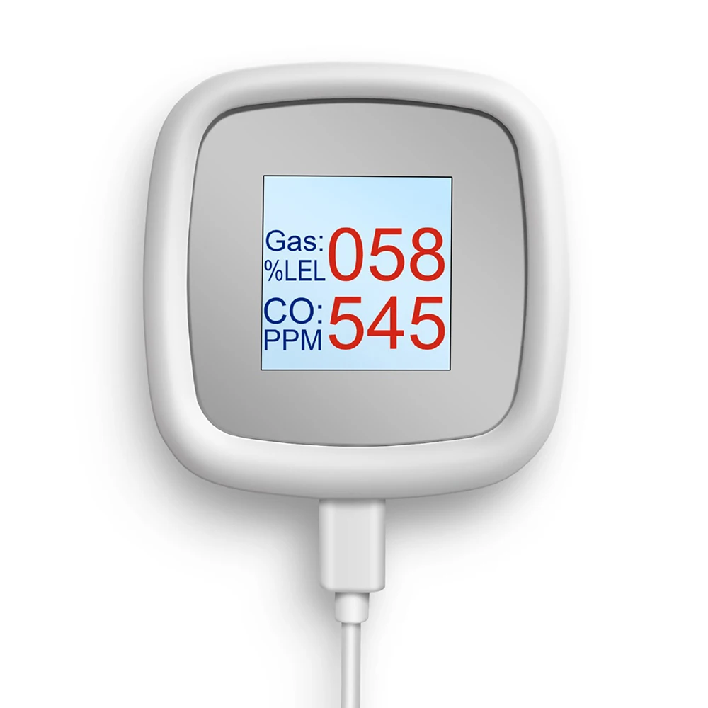 DC 5V WiFi Combustible Gas Detector with Screen