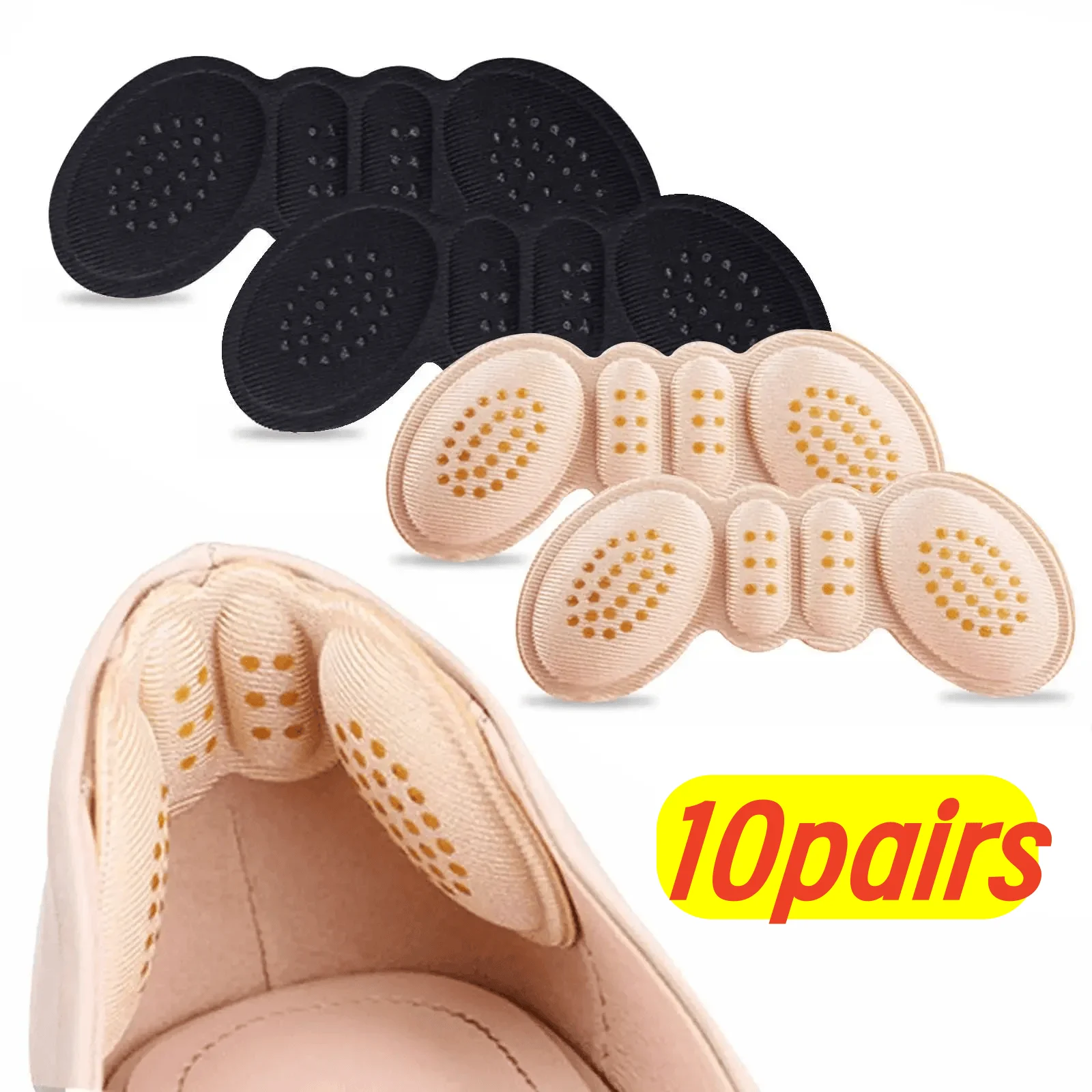 10 Pairs of Insoles, Shoe Inserts, for Loose Shoes, Ankle Straps, Protection Against Foot Blisters, Padding to Make Shoes Tighter, Prevent Friction and Slipping, for Women and Men