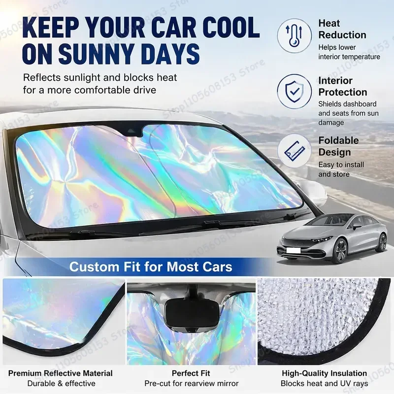

For Benz EQS 450 580 680 53 Foldable Windshield Sun Shade UV Protection Reflective Car Interior Accessory Heat Reduction