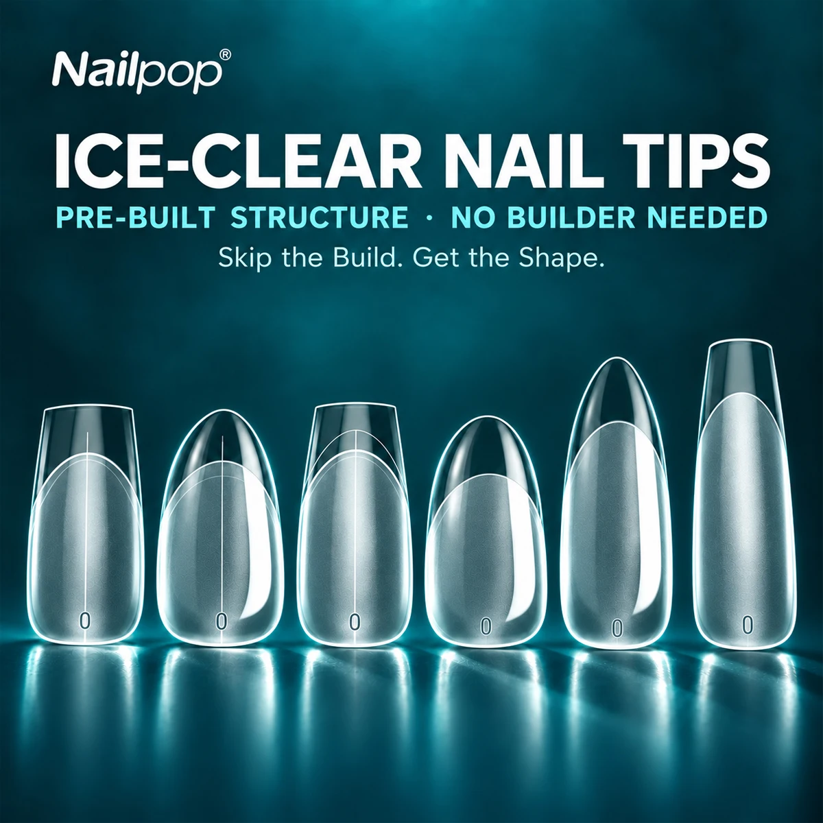 300pcs Pre-Shaped Apex Soft Gel Nail Tips No Builder Needed French Tips Clear Press on Nails 15 Sizes Easy Extension Nail Art Ki